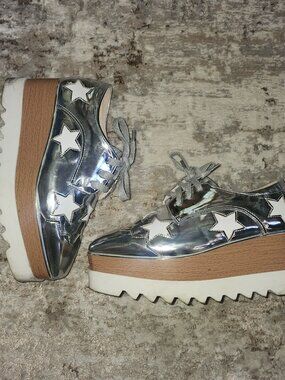 8W Silver Platform Oxford Loafers